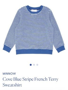 Minnow Cove Blue Stripe French Terry Sweatshirt 9/10